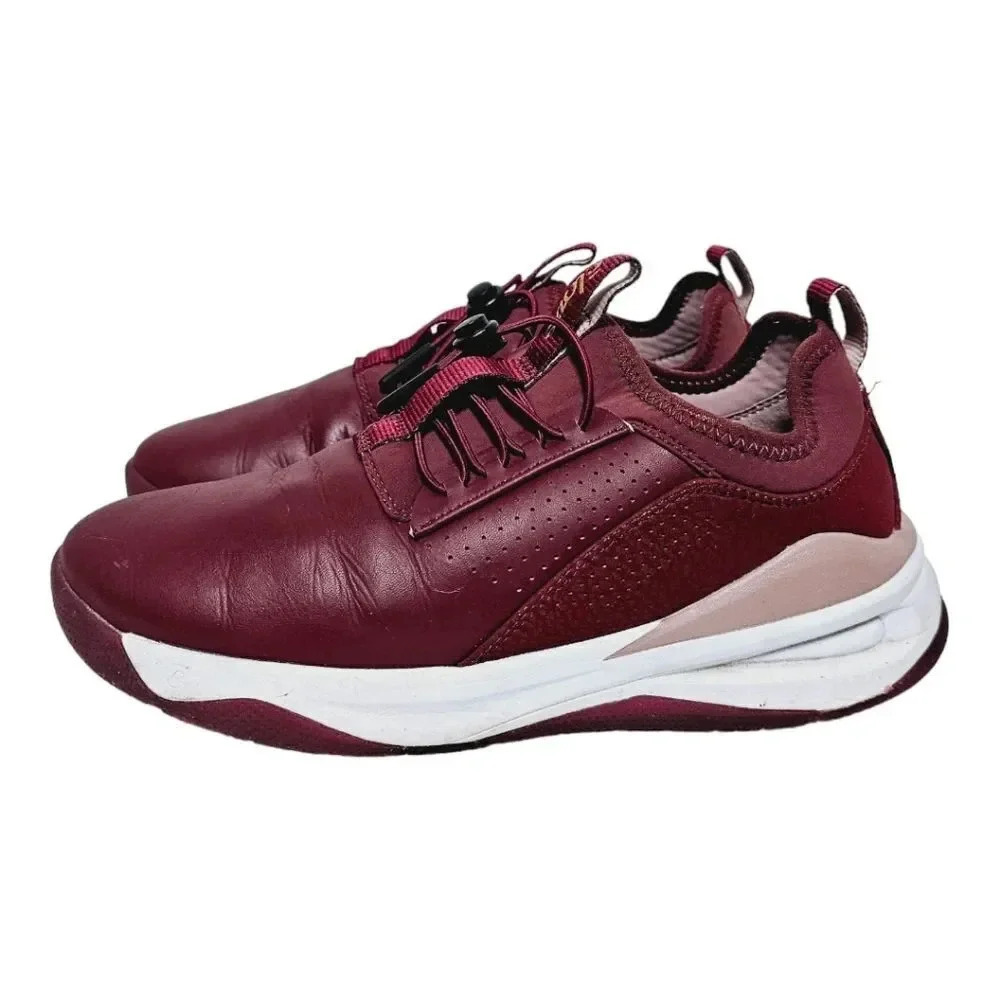 CLOVE burgundy slip on leather comfort sneakers 6